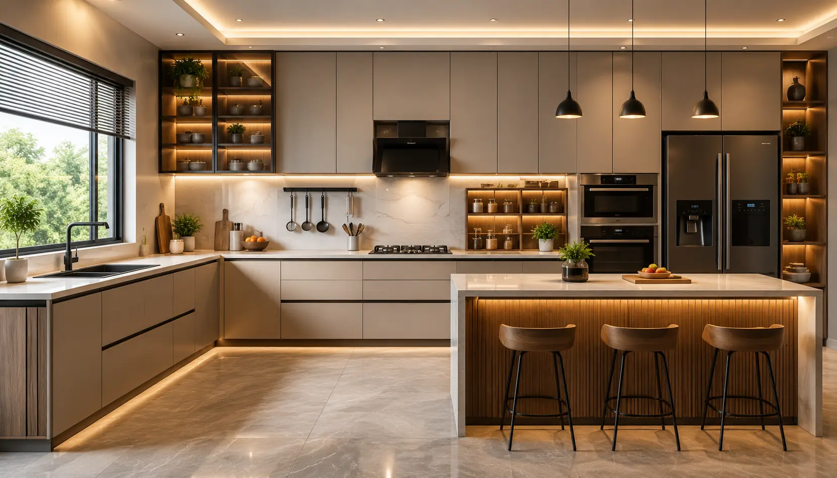 Minimalist Luxury Kitchen space Frame View