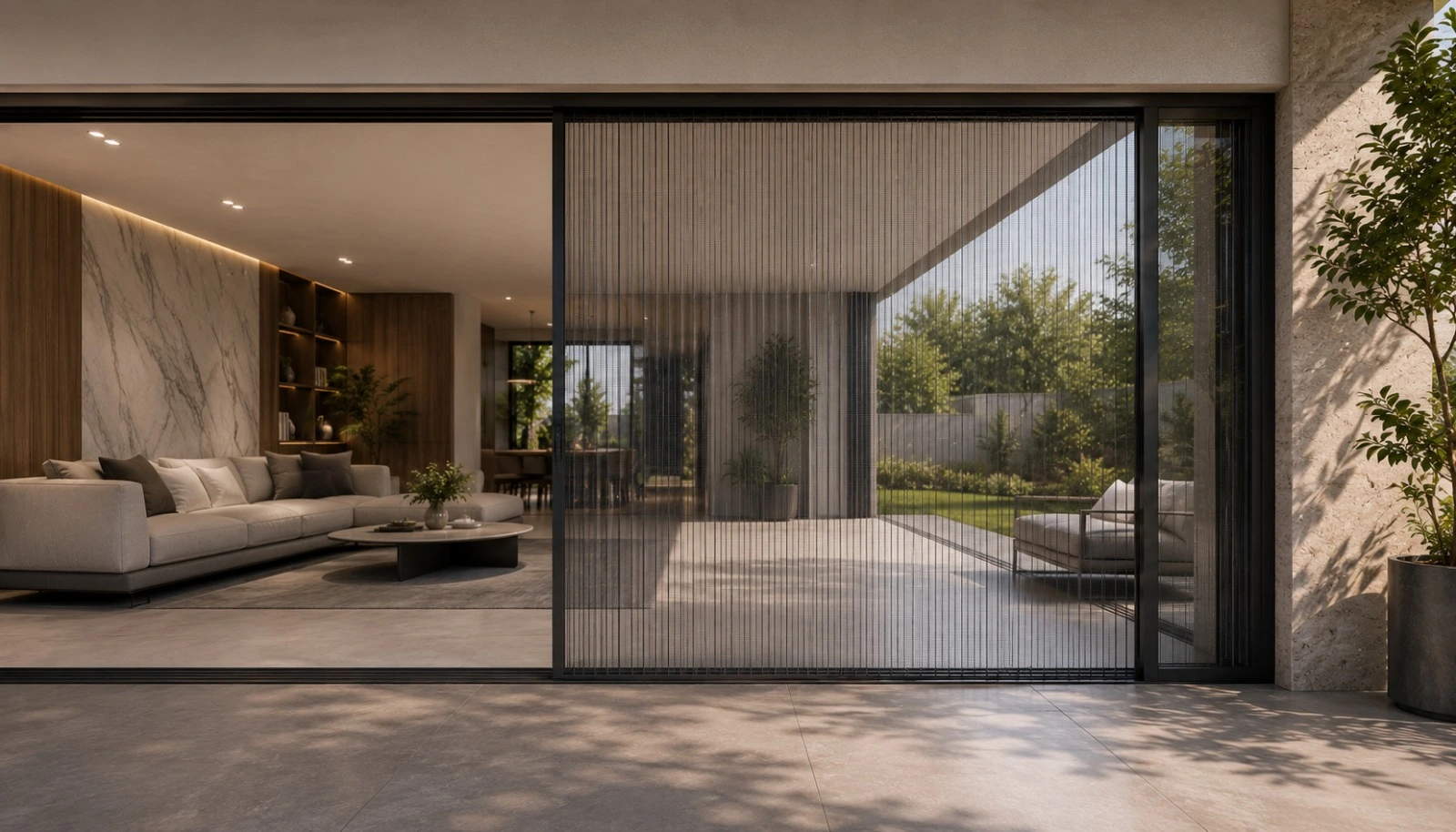 Barrier Free Mesh Door